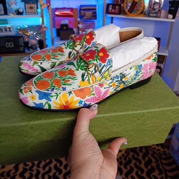 New with Box Gucci Ken Scott Jordaan Floral Print Loafer EU 37 - Picture 1 of 8